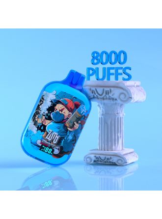 zumo 8000 Puffs disposable Device cartoon blue razz ice