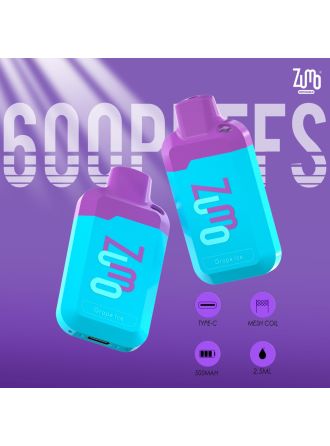 zumo 600 Puffs Disposable Device grape ice refuillable