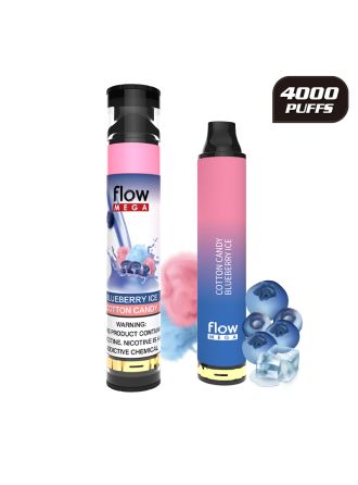 Mega Flow 4000 Puffs Disposable Device 10ml Blueberry Ice | Cotton Candy