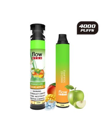 Mega Flow 4000 Puffs Disposable Device 10ml Mango Ice | Sour Apple